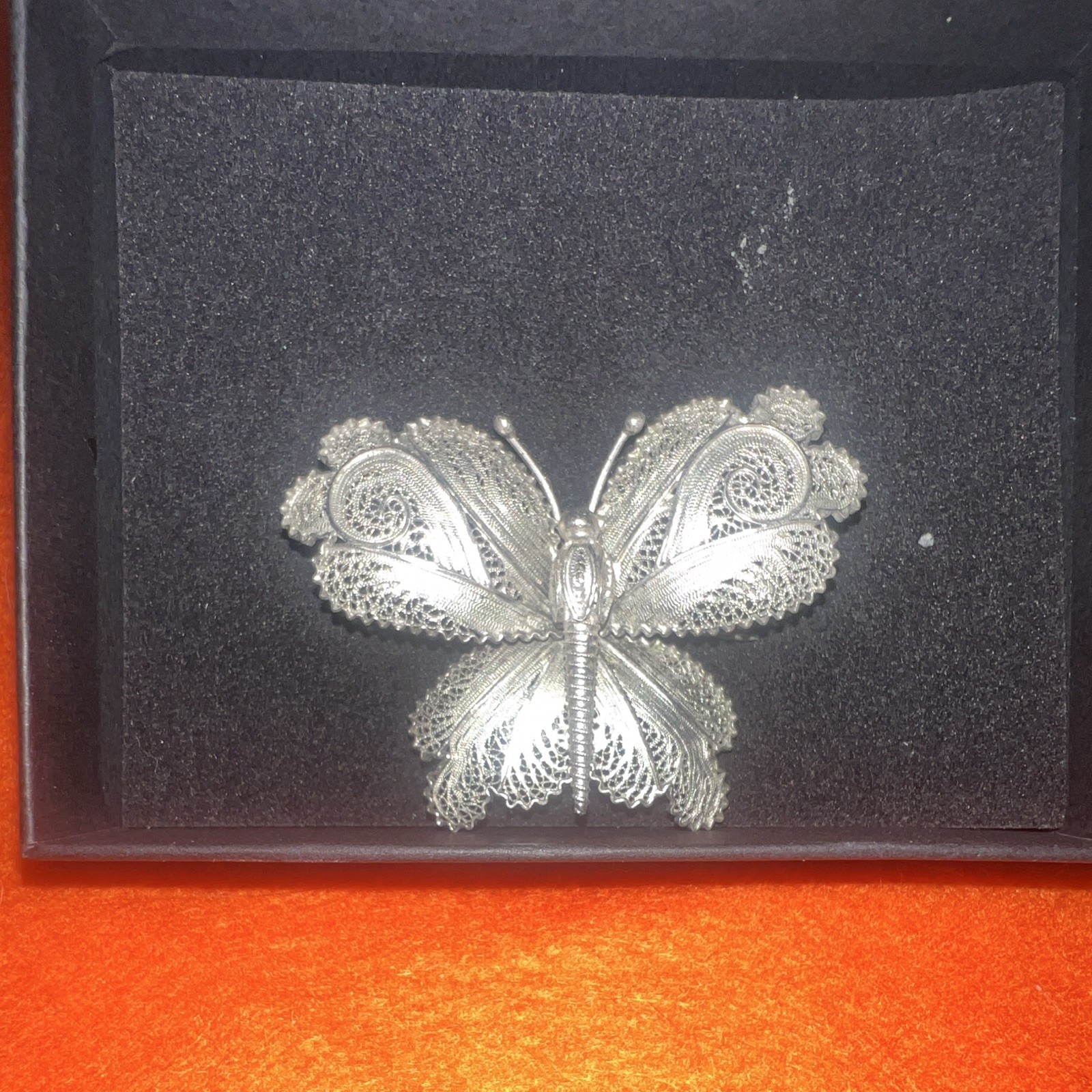 Topazio 925 Sterling Silver Butterfly Brooch Pin 2.10 in