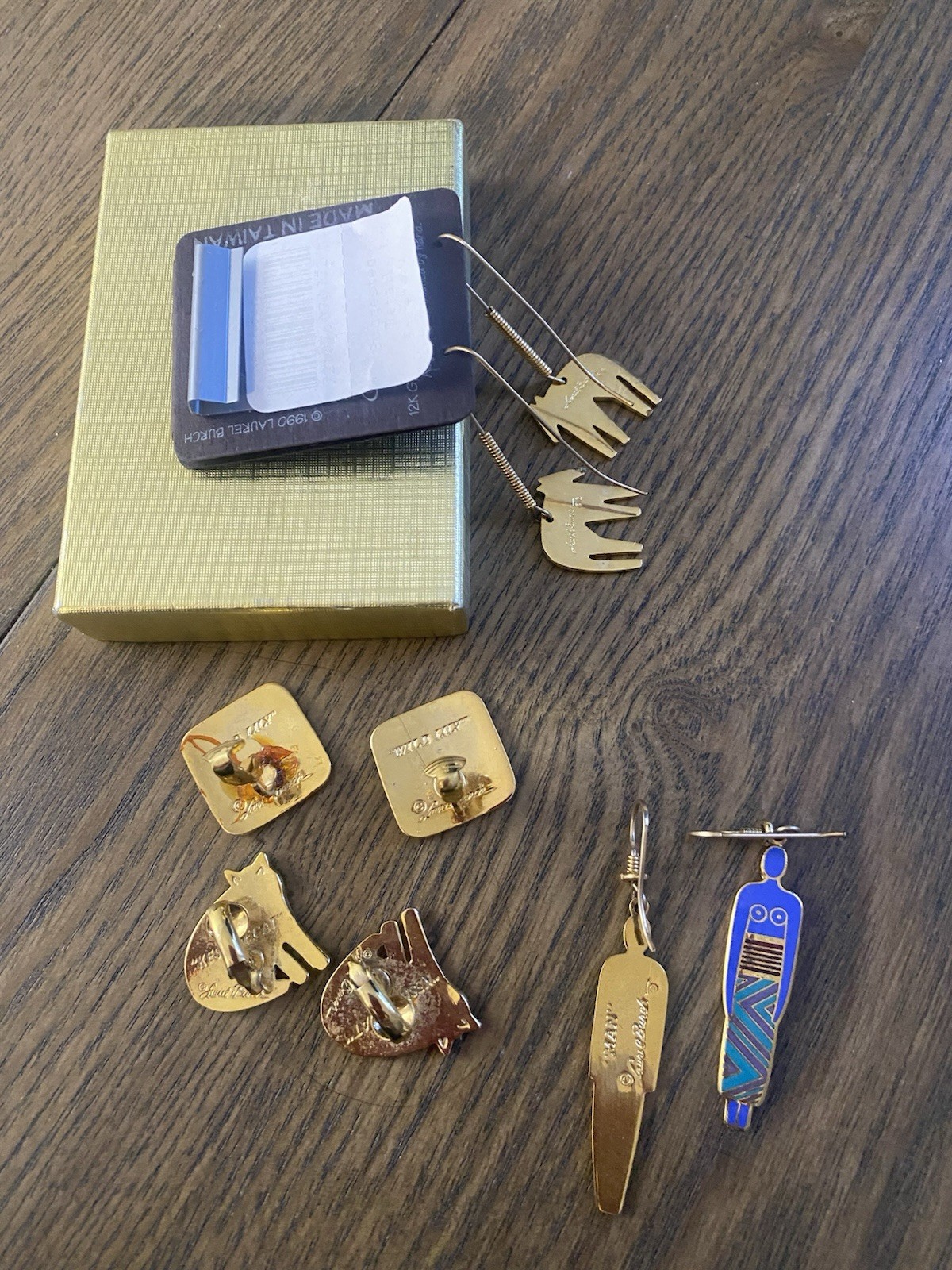 Earrings Lot Laurel Burch Man Woman Lilly Keshire Clip Pierced Vintage