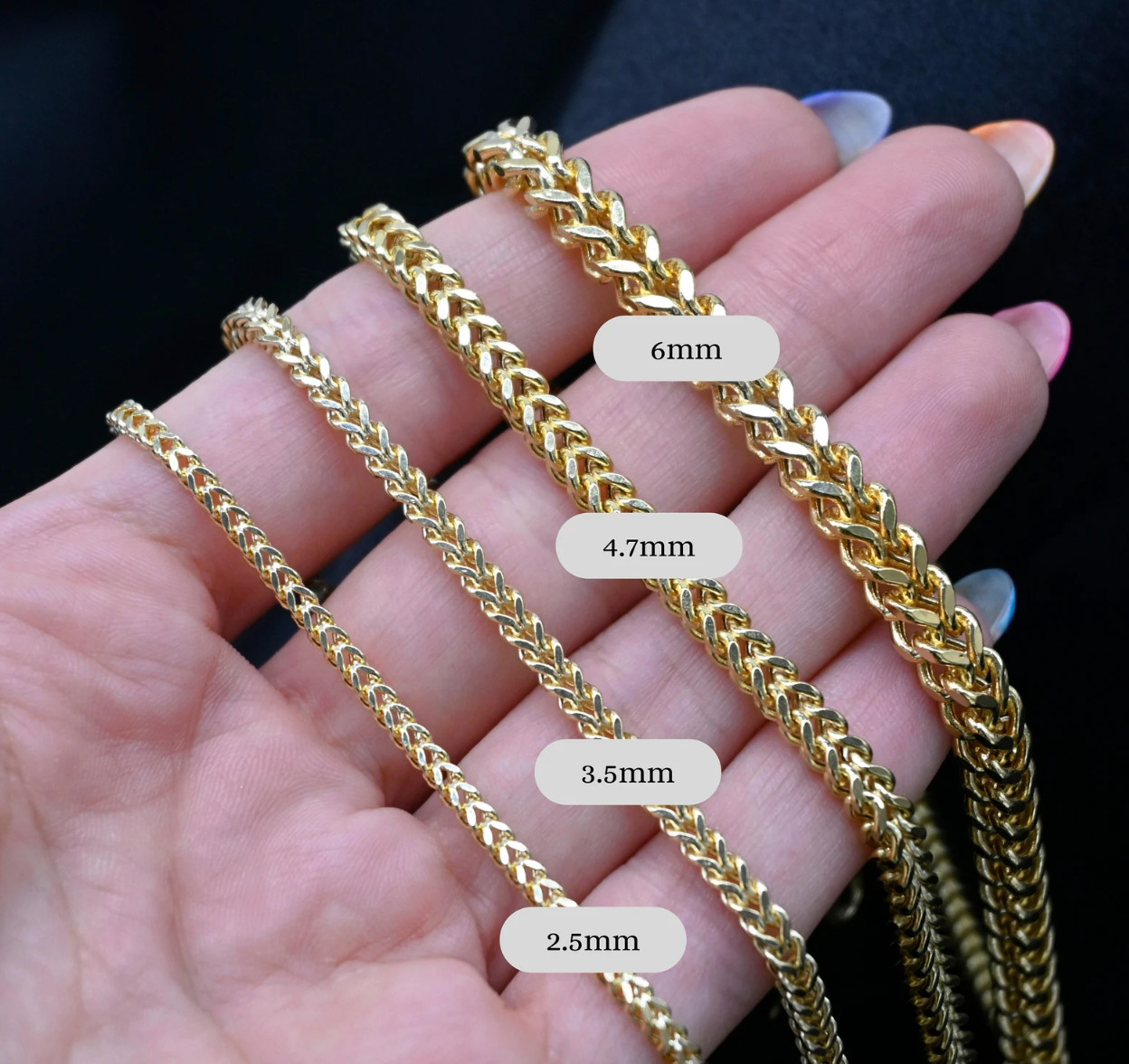 Men’s Real 14k Gold Plated Solid 925 Sterling Silver Franco Chain Necklace
