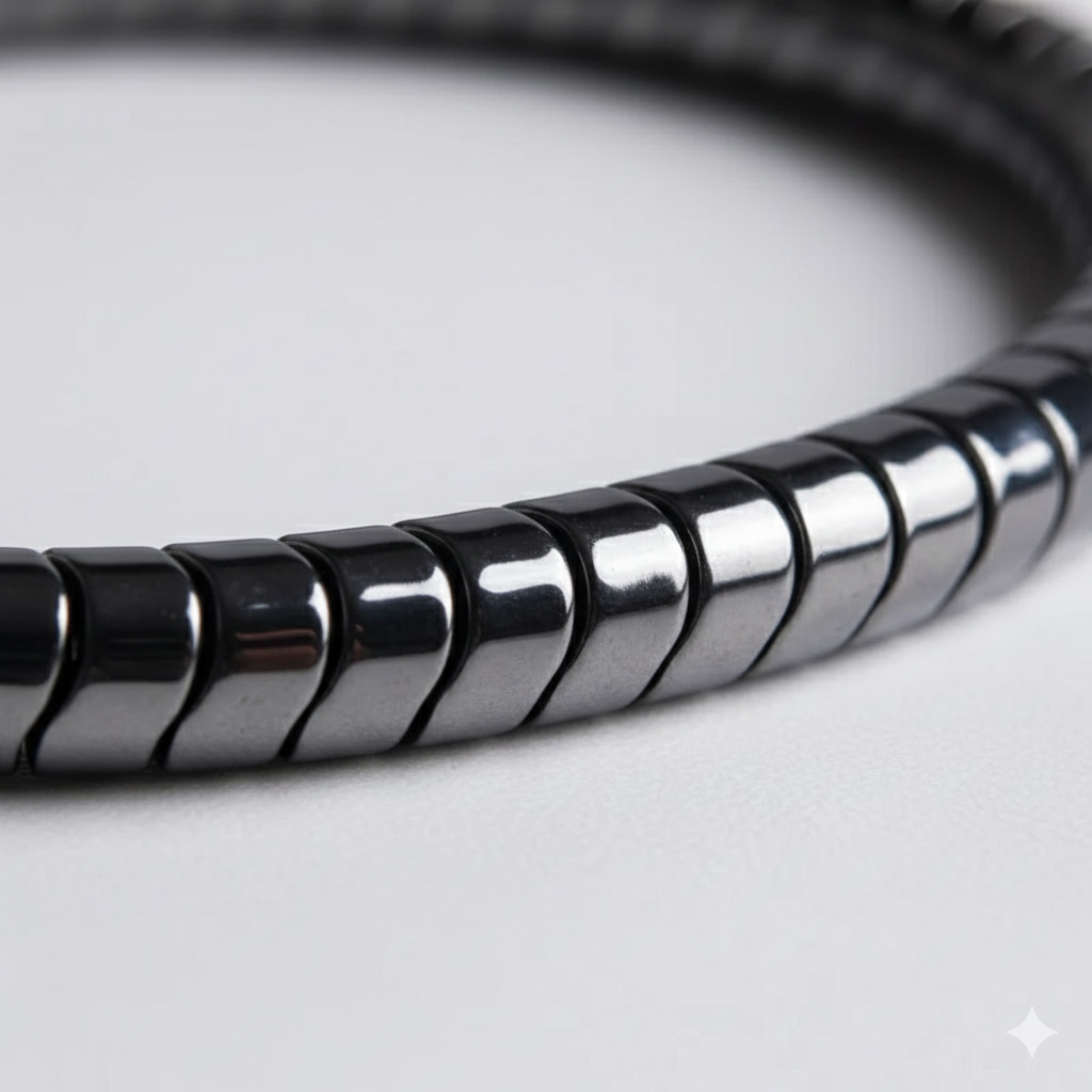 Magnetic Hematite Bracelet 8mm Beads Men Women Unisex Stretch Energy Balance