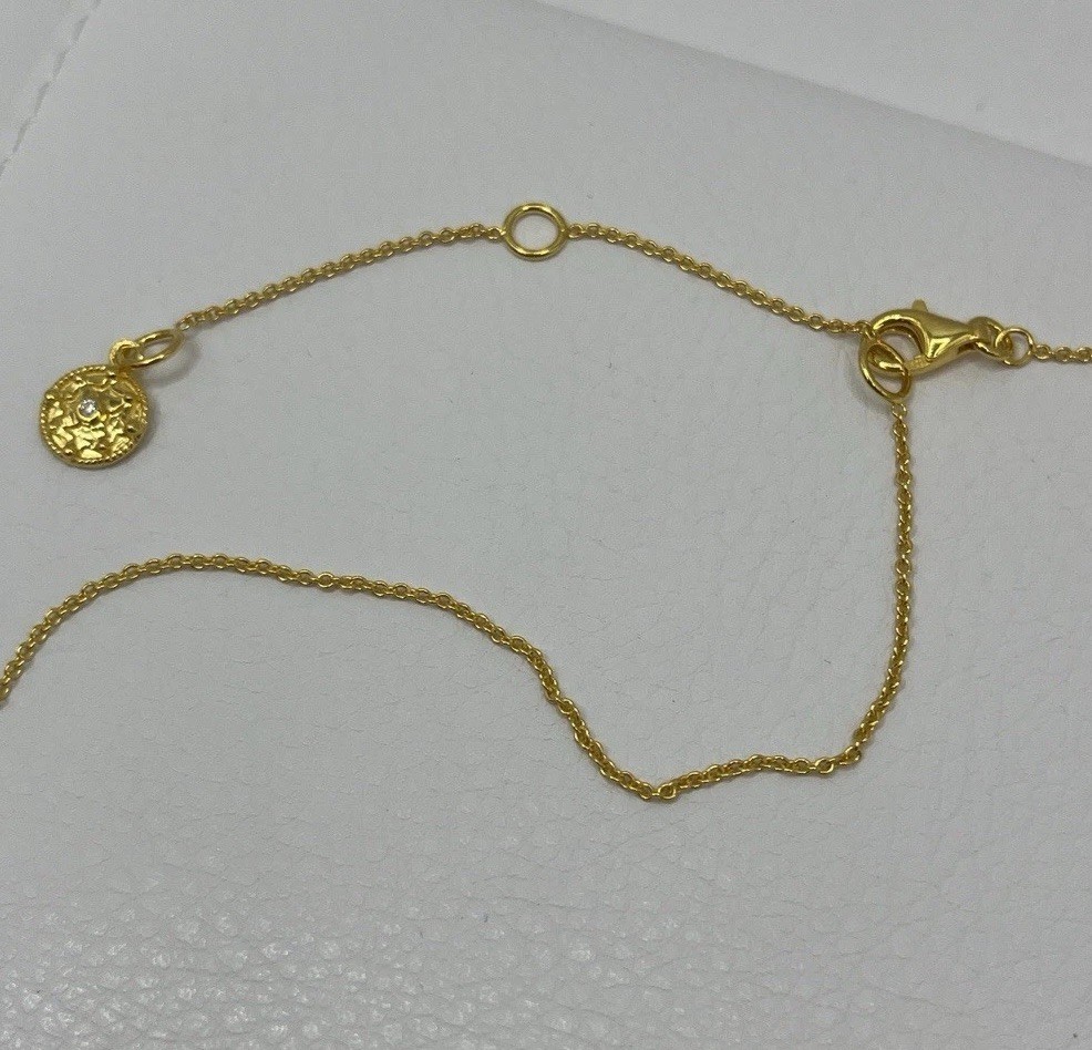 Freida Rothman 14k Gold Over Sterling Silver Bezel Set Station Necklace 18-20 In