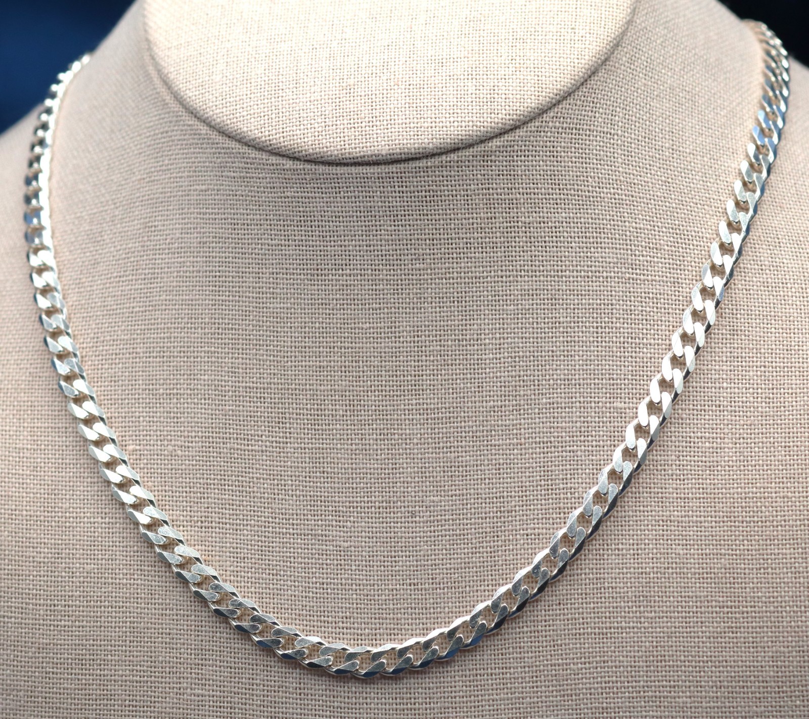 Sterling Silver 5.2mm Curb Link Chain 23″ Necklace Stamped 925 Signed PGDA 29.9g