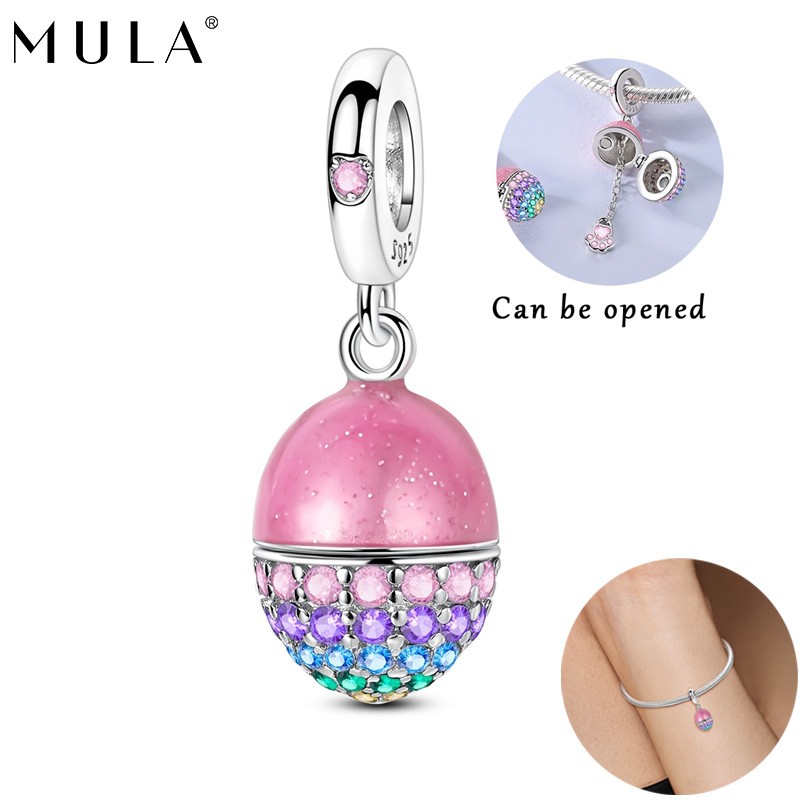 MULA European Claw Easter Egg Charm CZ 925 Sterling Silver For Women Bracelet