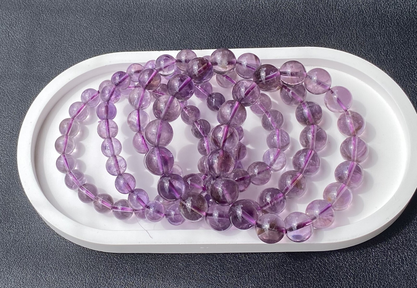 Natural Amethyst Purple Healing Quartz Crystal Round Beaded Bracelet Reiki 12mm