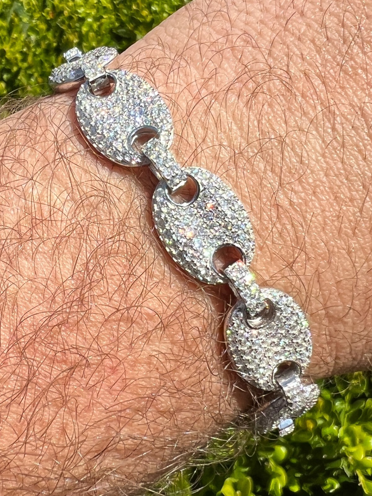 ICED Moissanite Gucci Link Bracelet 12mm Hip Hop 925 Silver Pass Diamond Tester