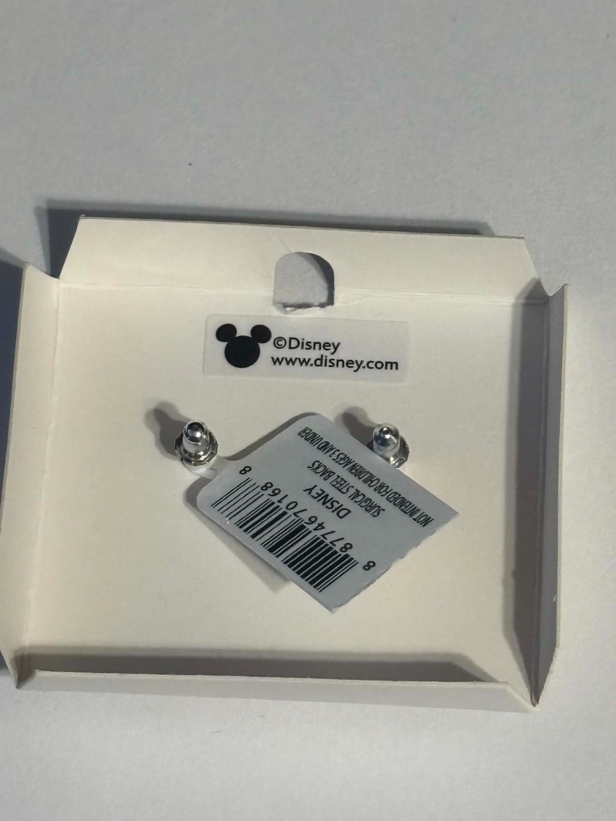 Disney 10K Yellow Gold Minnie Mouse Earrings Cubic Zirconia With Safety Backs