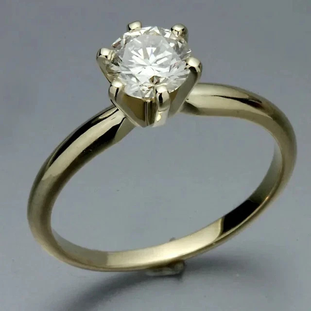 0.50Ct Round Cut Lab-Created Diamond Wedding Ring 14k Yellow Gold Plated