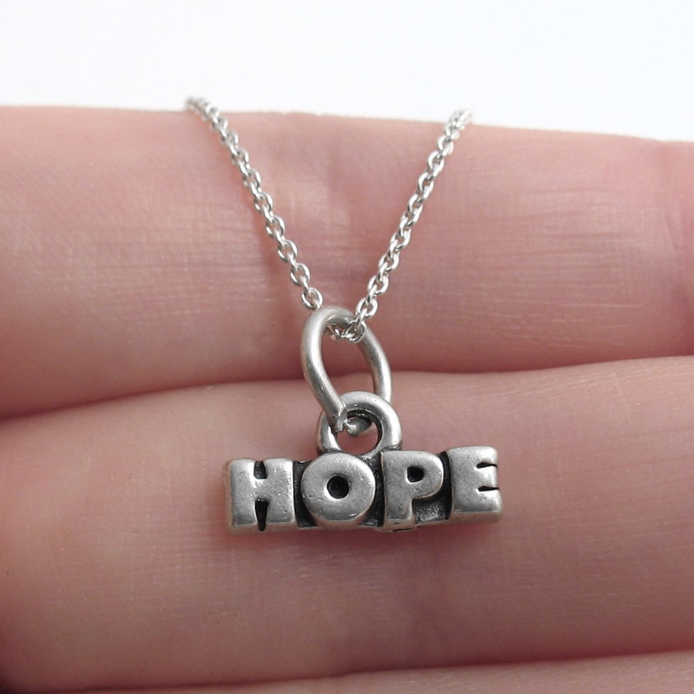 925 Sterling Silver Hope Charm with Necklace