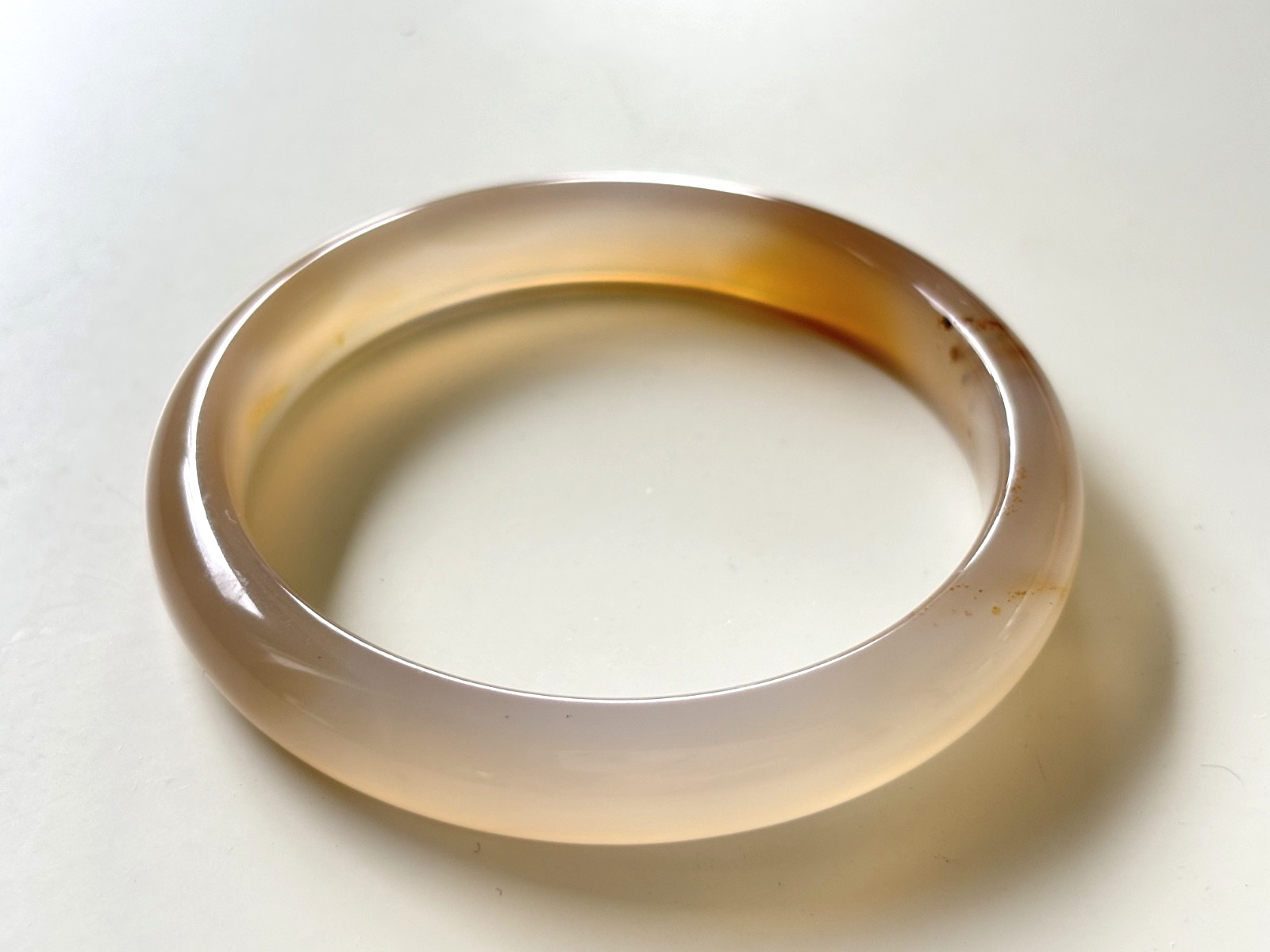 56.5mm Carnelian Agate Bangles Bracelets Orange Lace Agate Banding