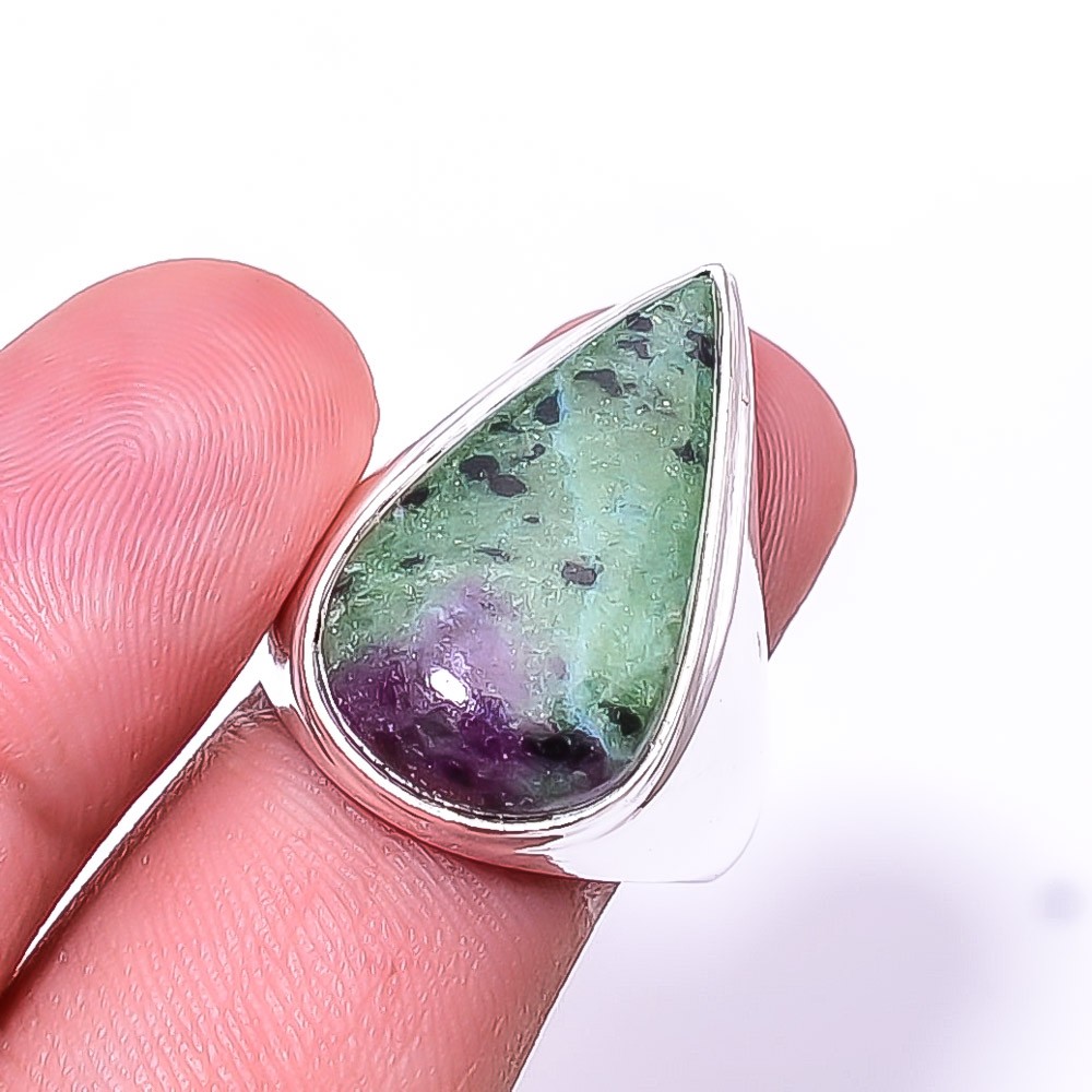 Ruby With Zoisite – Tanzania 925 Sterling Silver Ring S.8 R54, Christmas Gift