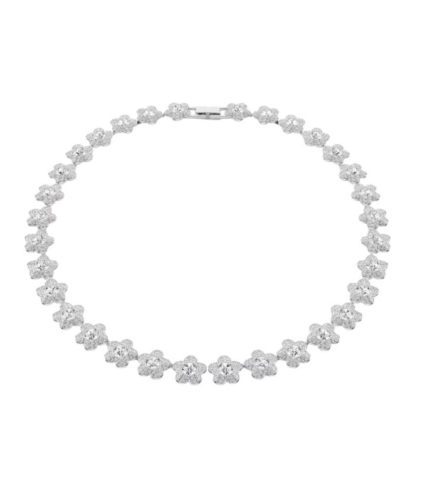Ariana Grande x Swarovski necklace Round cut, Flower, White, Rhodium plated