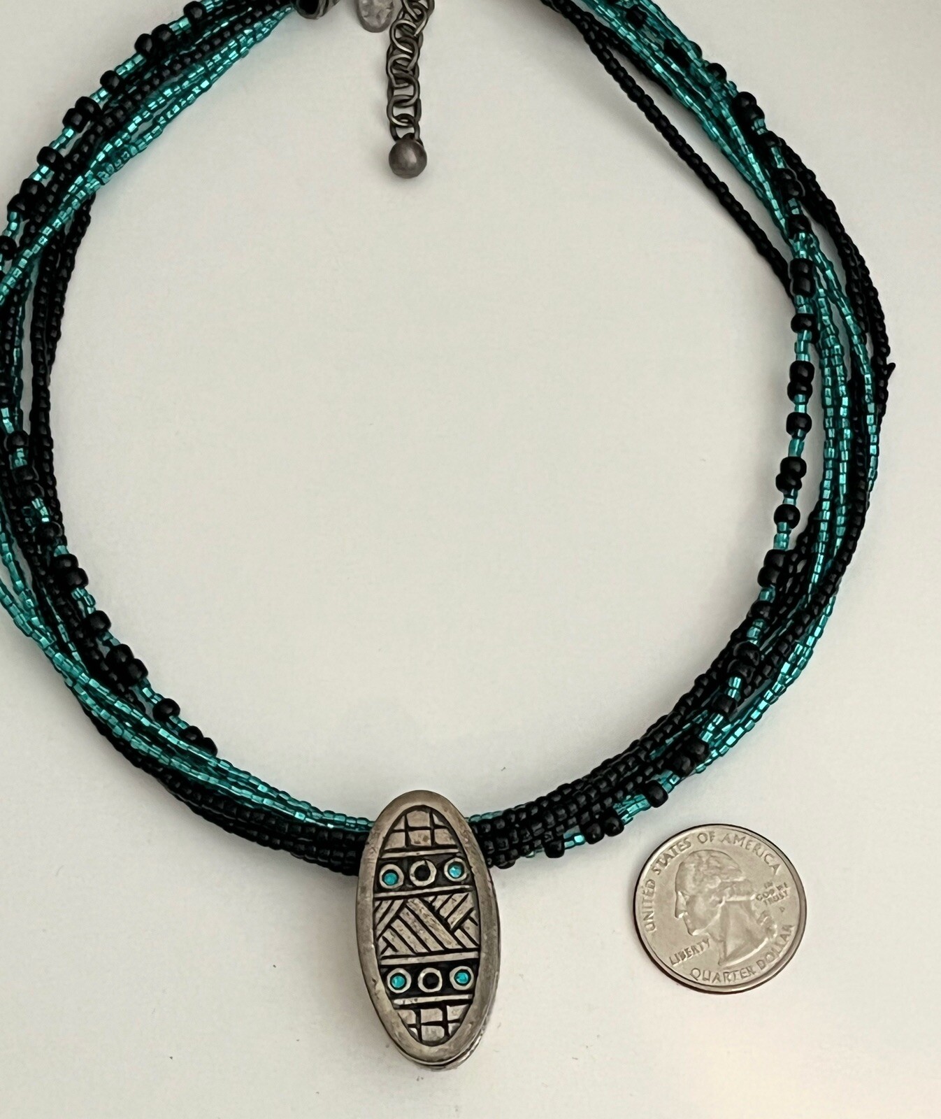 Chico’s 16 – 20 in. Multi-Strand Turquoise Color Beaded Pendant Necklace