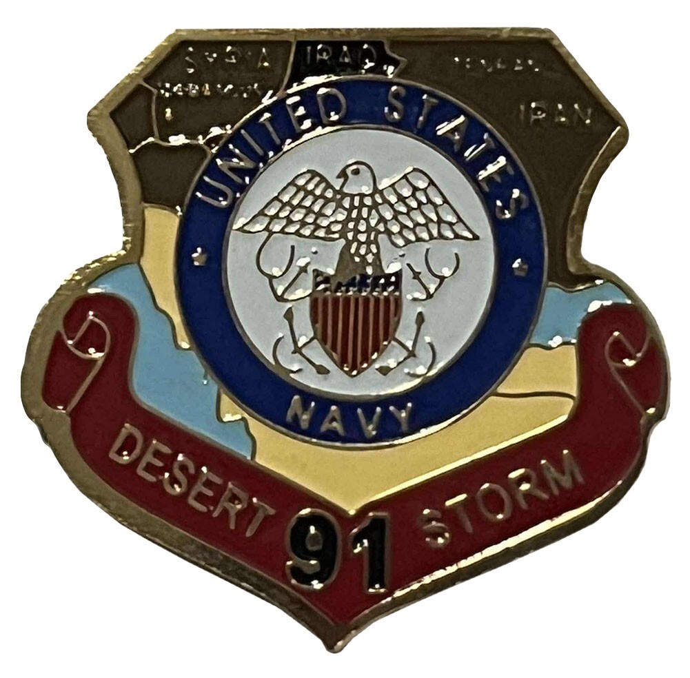 United States Navy Desert Storm 91 Motorcycle Hat Cap Lapel Pin M-600