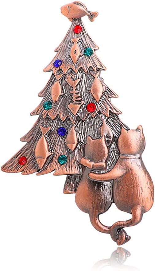 Vintage Crystal Christmas Tree Brooch Pin Jewelry Gift Accessories Christmas Gif