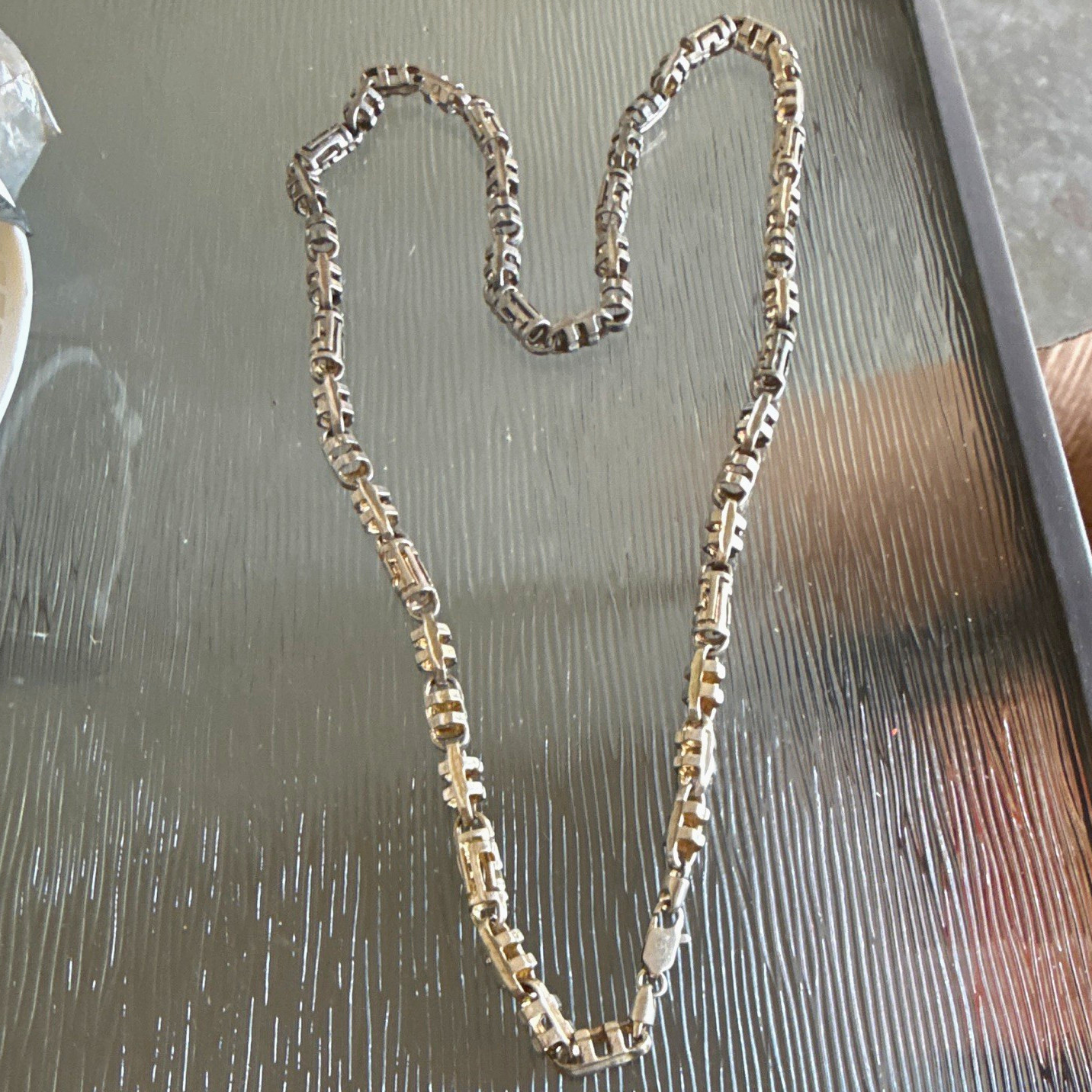 Silver-Tone Metal Figaro Chain Necklace w/ Lobster Clasp, No Stone