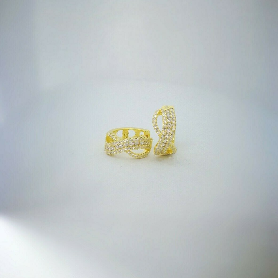 1 Ct Women’s Hoop Earrings 14K White Gold 14K Yellow Gold Plated Solid Silver