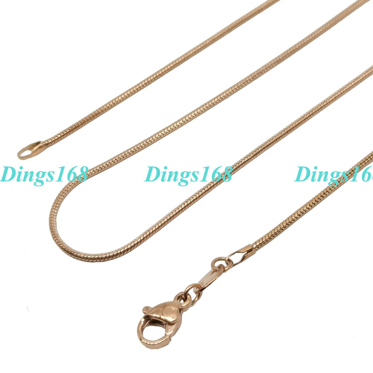 Men&Women’s Real 18K Rose Gold Filled 18inch 1.2mm Thin Italian Snake Chain J126