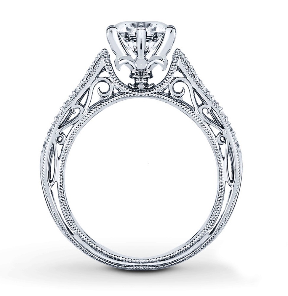 Solid Silver 925 Wedding Engagement Ring Round Cut Cubic Zirconia Stones 5A+