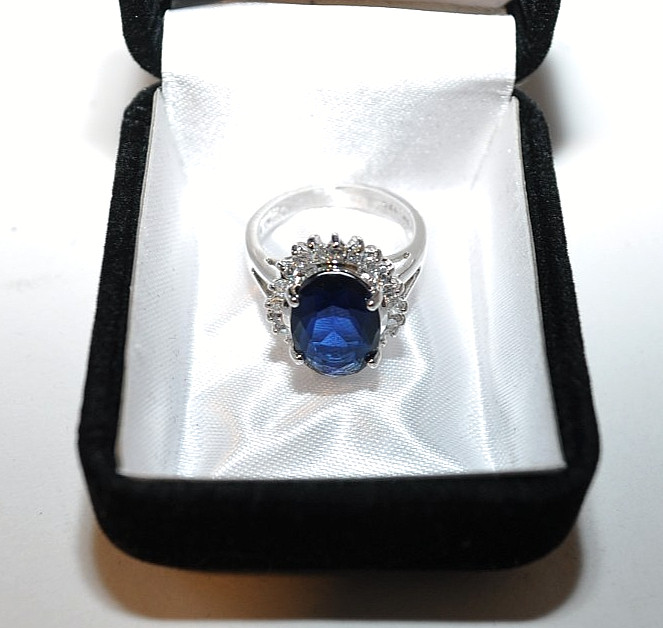 Avon 125th Anniversary Majestic Princess Simulated Sapphire, Cubic Zirconia Ring