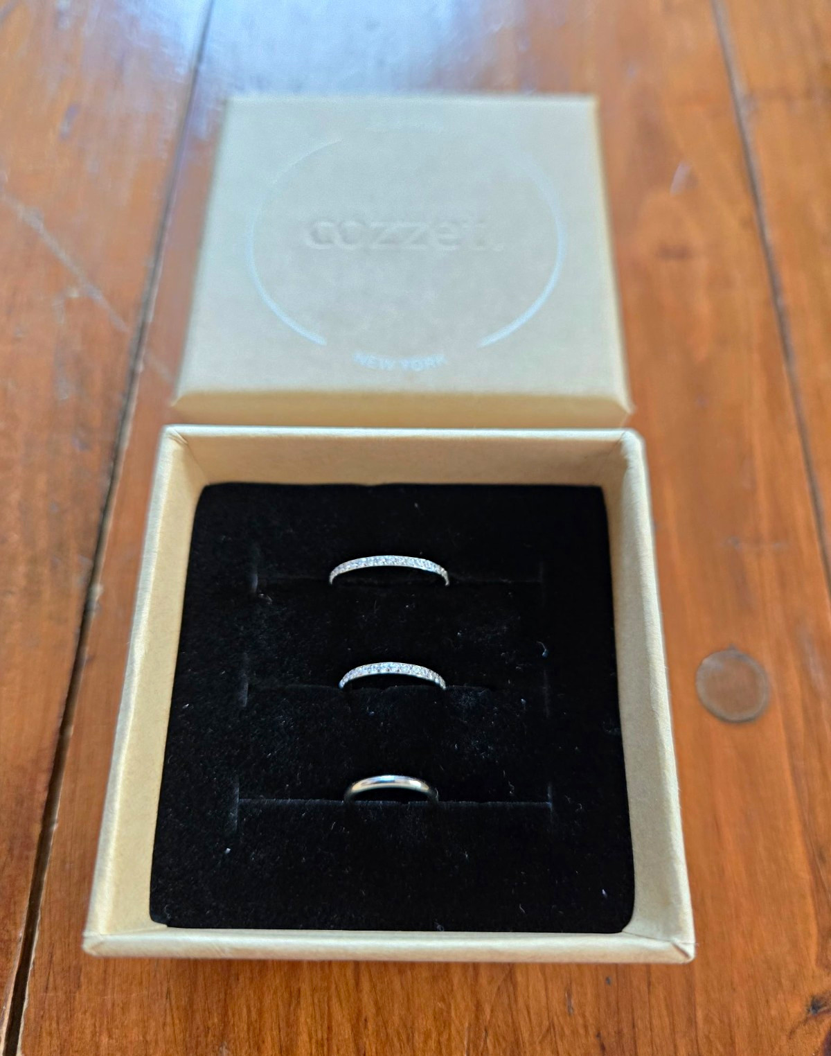 cozzeet. New York Silver Tone Pavé Clear CZ Hoop Huggie Earrings Hinged