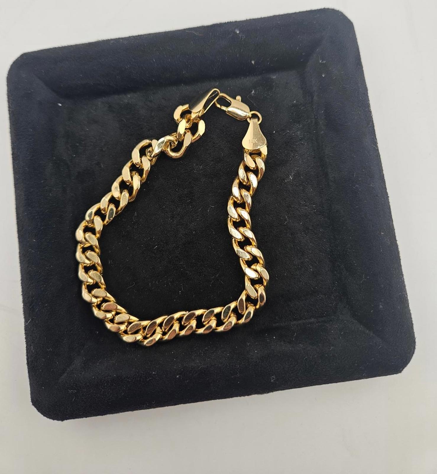 8.5in 14k Gold Plated 7.8mm Miami Cuban Bracelet
