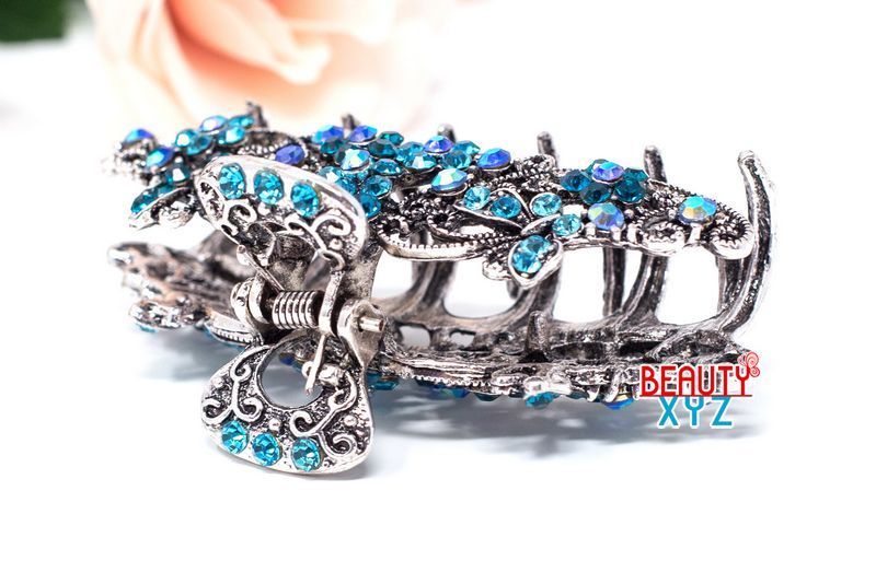 New Fancy Vintage Butterfly Metal Women Rhinestones Crystal Hair Claw Clip hair