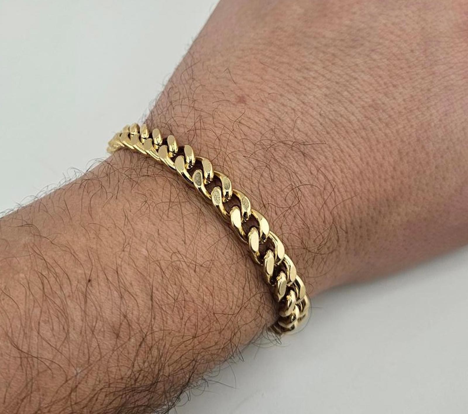 8.5in 14k Gold Plated 7.8mm Miami Cuban Bracelet