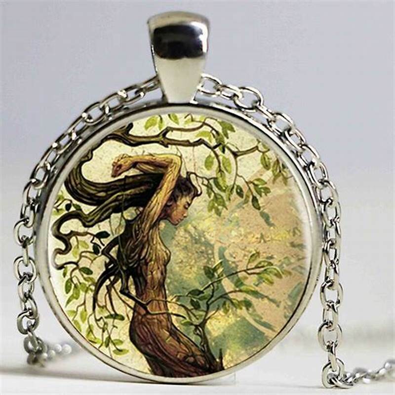 GODDESS TREE FANTASY Handmade Pendant Charm Sterling 925 Silver 22″ Necklace