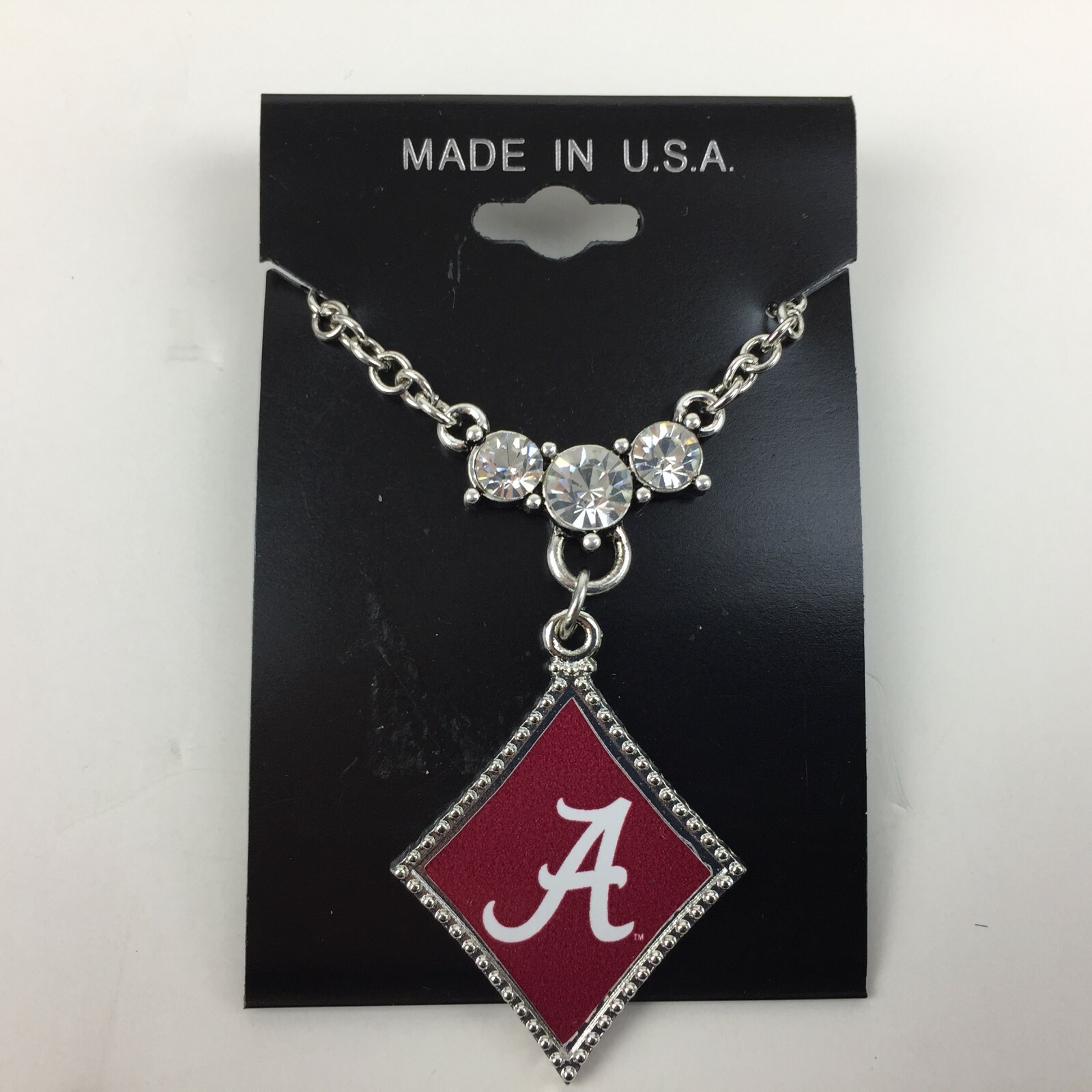Alabama Crimson Tide Diamond Shape Necklace FTH Enterprises Costume Jewelry