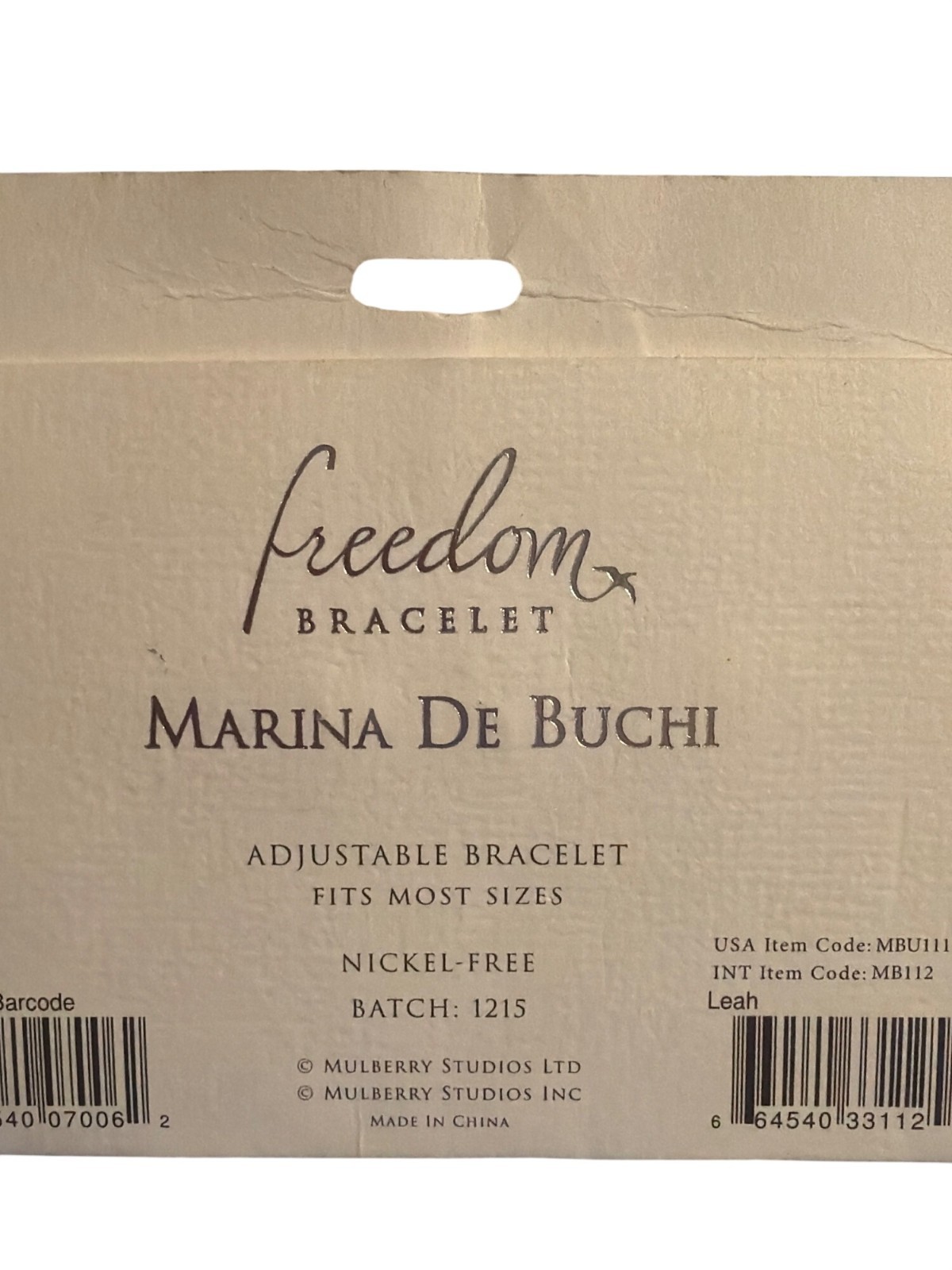 Freedom Bracelet Leah Gold Tone Adjustable Nickel-Free Marina De Buchi Jewelry