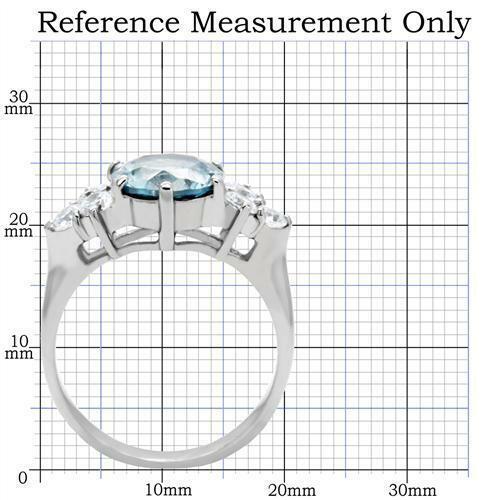 TK179 – High polished (no plating) Stainless Steel Ring with Synthetic Spinel