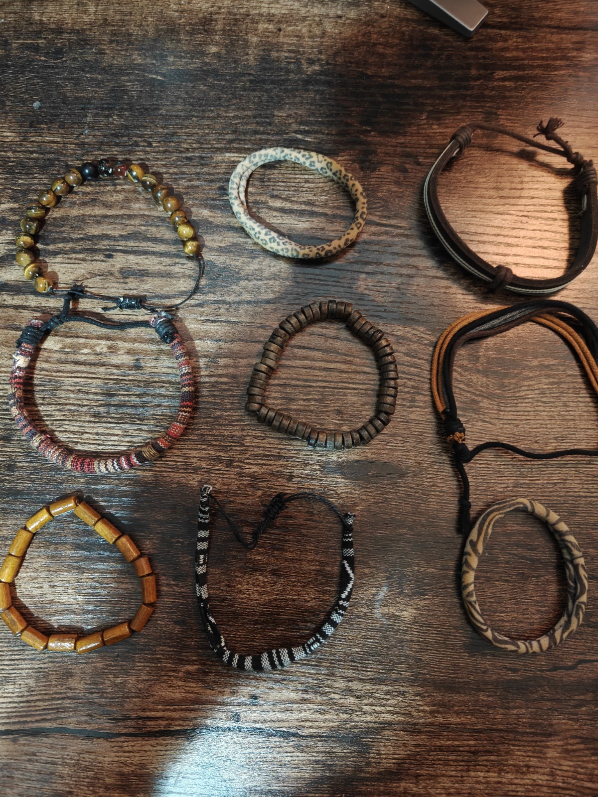 Pack Of 9 Boho Chic Style Earthy Bracelets For Men And Women