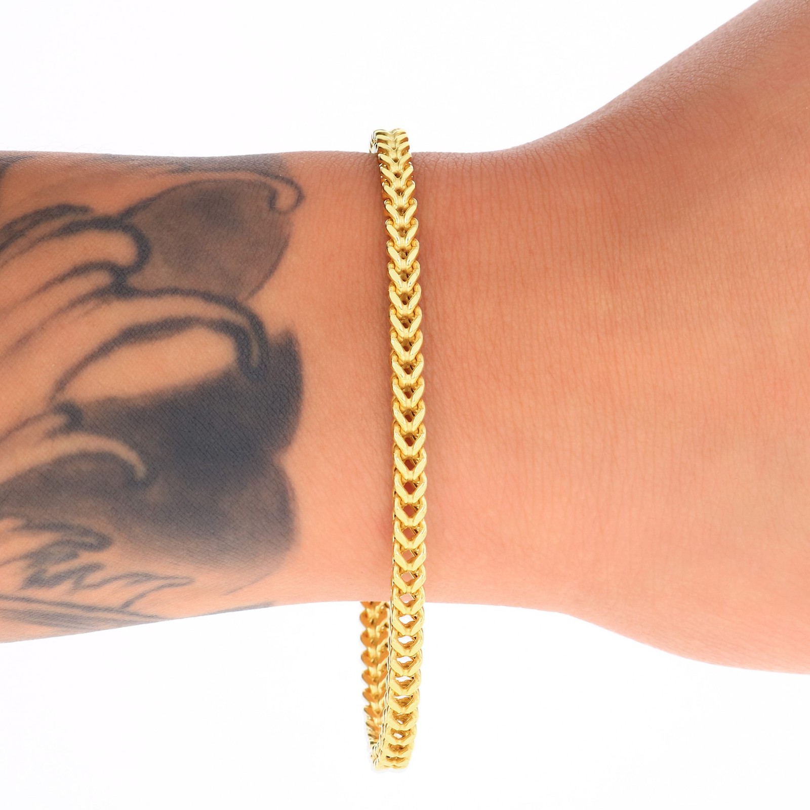14k Yellow Gold 1.5mm-5mm Franco Box Bracelet Chain Men Women 7″ 7.5″ 8″ 8.5″ 9″