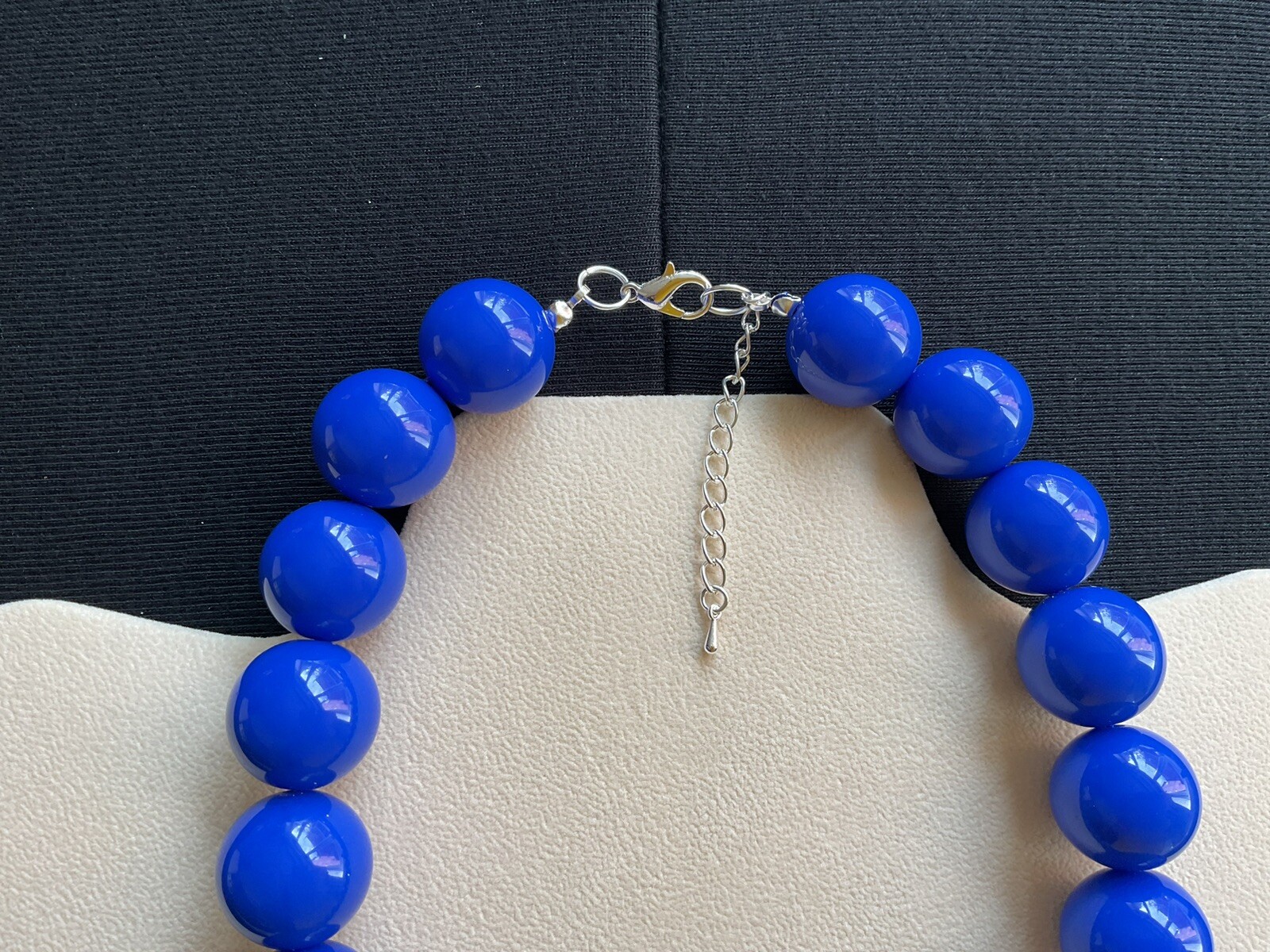 Chunky Royal Blue Beads Adjustable Choker Necklace