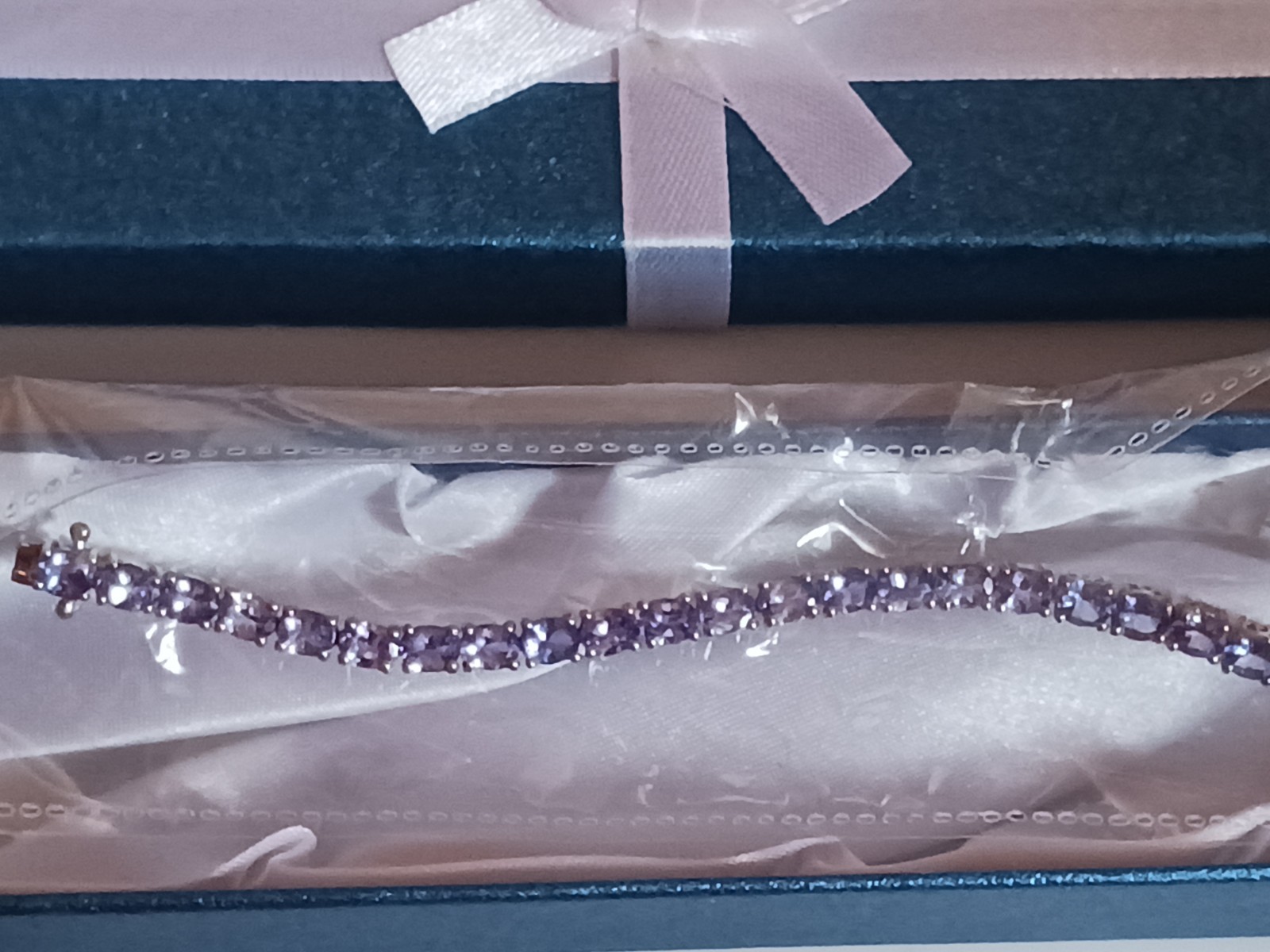 NEW, VERY COLORFUL TANZINITE WITH STERLING SILVER BACKED BRACELET MIX Sz 7/1/2