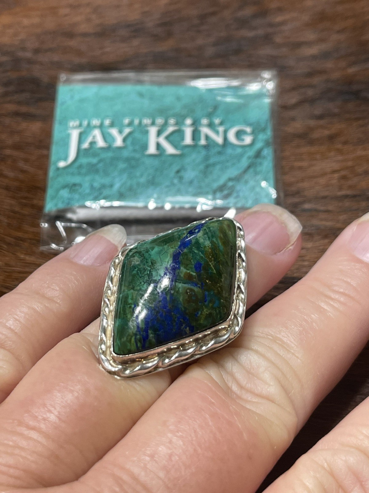 925 Jay King Sterling Silver Azurite Malachite Azurmalachite Ring 6.75 Statement