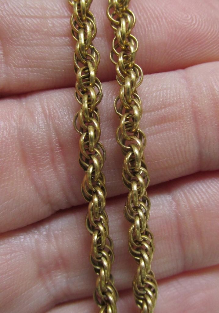 Vintage Yellow Gold Filled Rope Chain Necklace ~ 30″ ~ 16grams ~ 7-C604