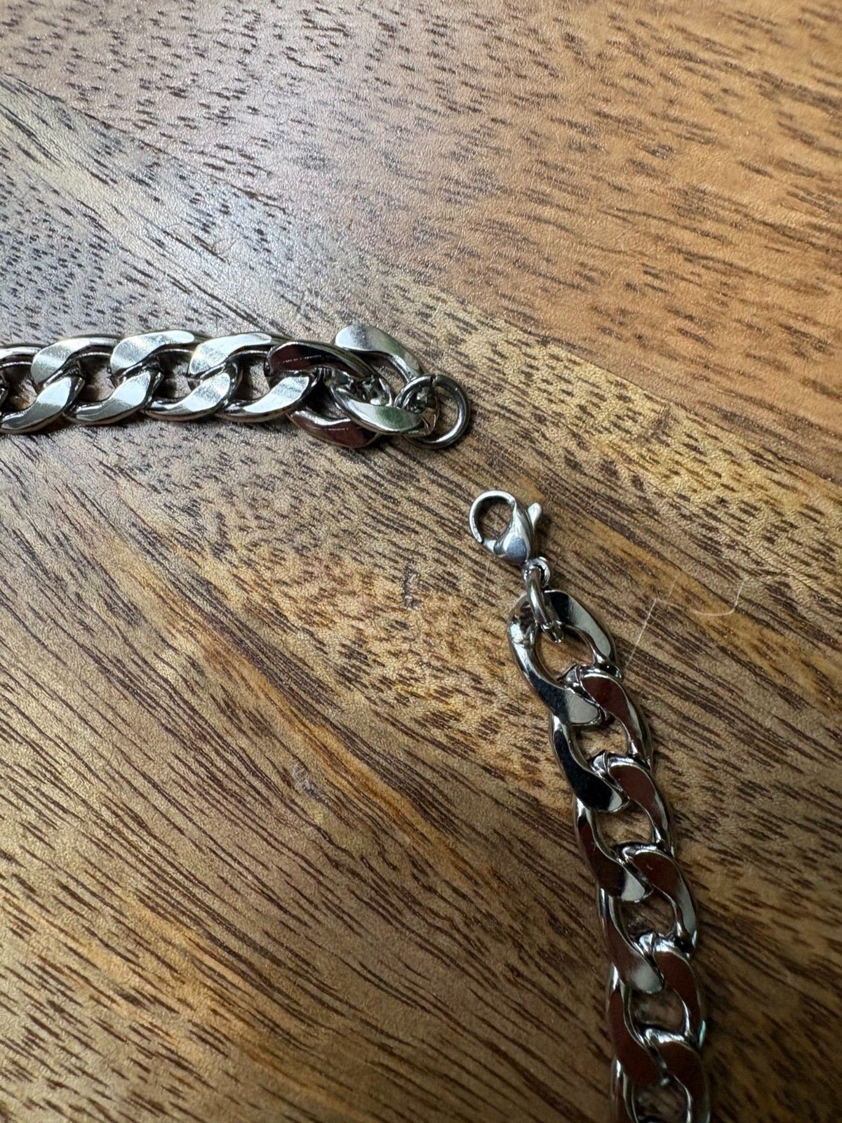 8mm Stainless Steel Cuban Link Chain Necklace Silver 21in 55cm Men Women