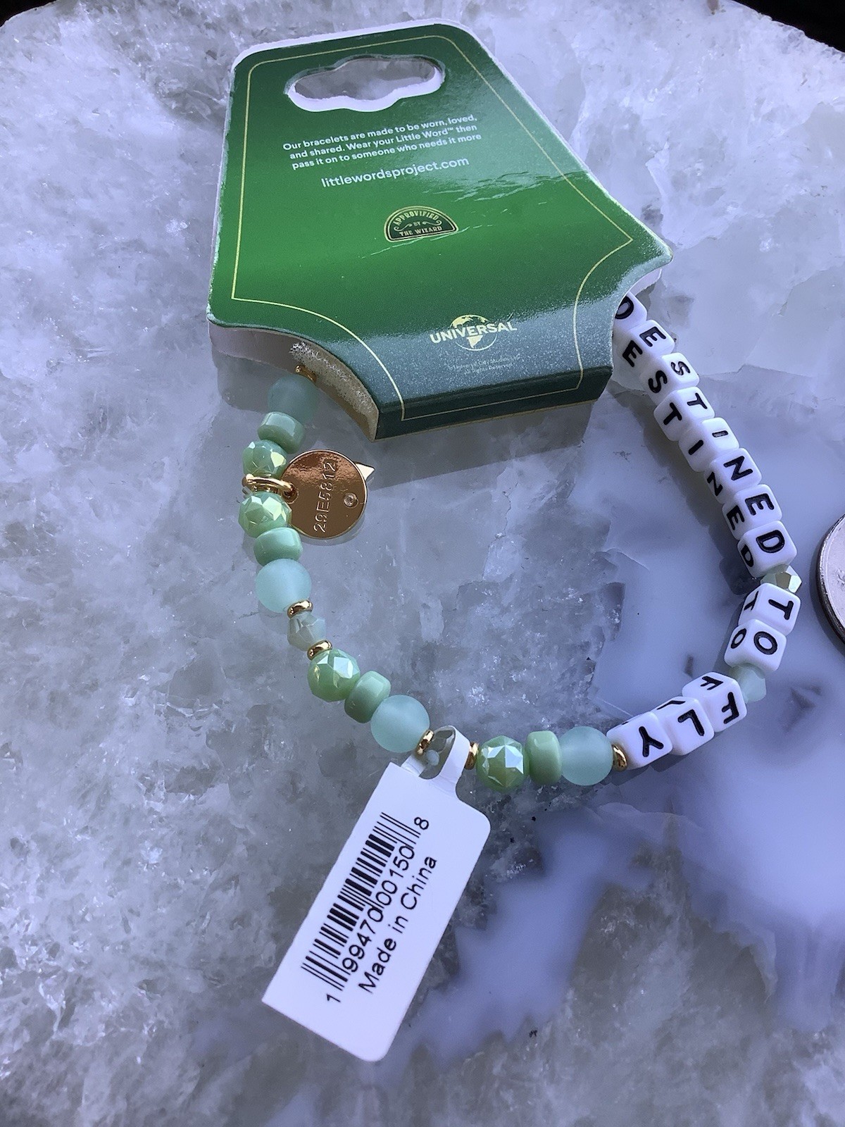 Little Words Project x Wicked “Destined to Fly” Stretch Beaded Bracelet Sz M/L