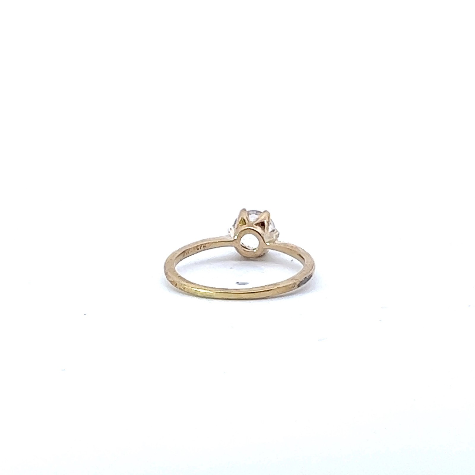 Sterling Silver Gold Tone 5.8mm Lab Created Aquamarine -0.80ct Solitaire Ring