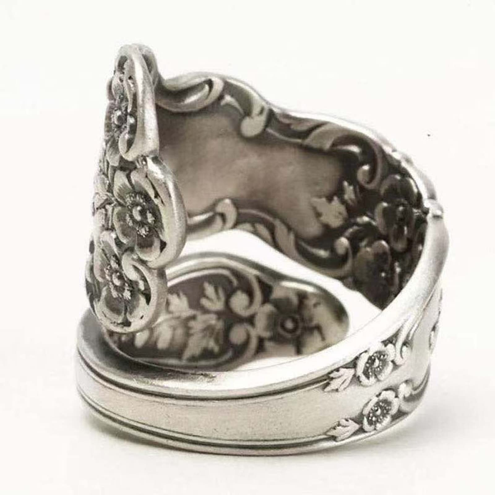 925 Sterling Silver Oxidized Spoon Ring Adjustable Ring Jewelry Gifts