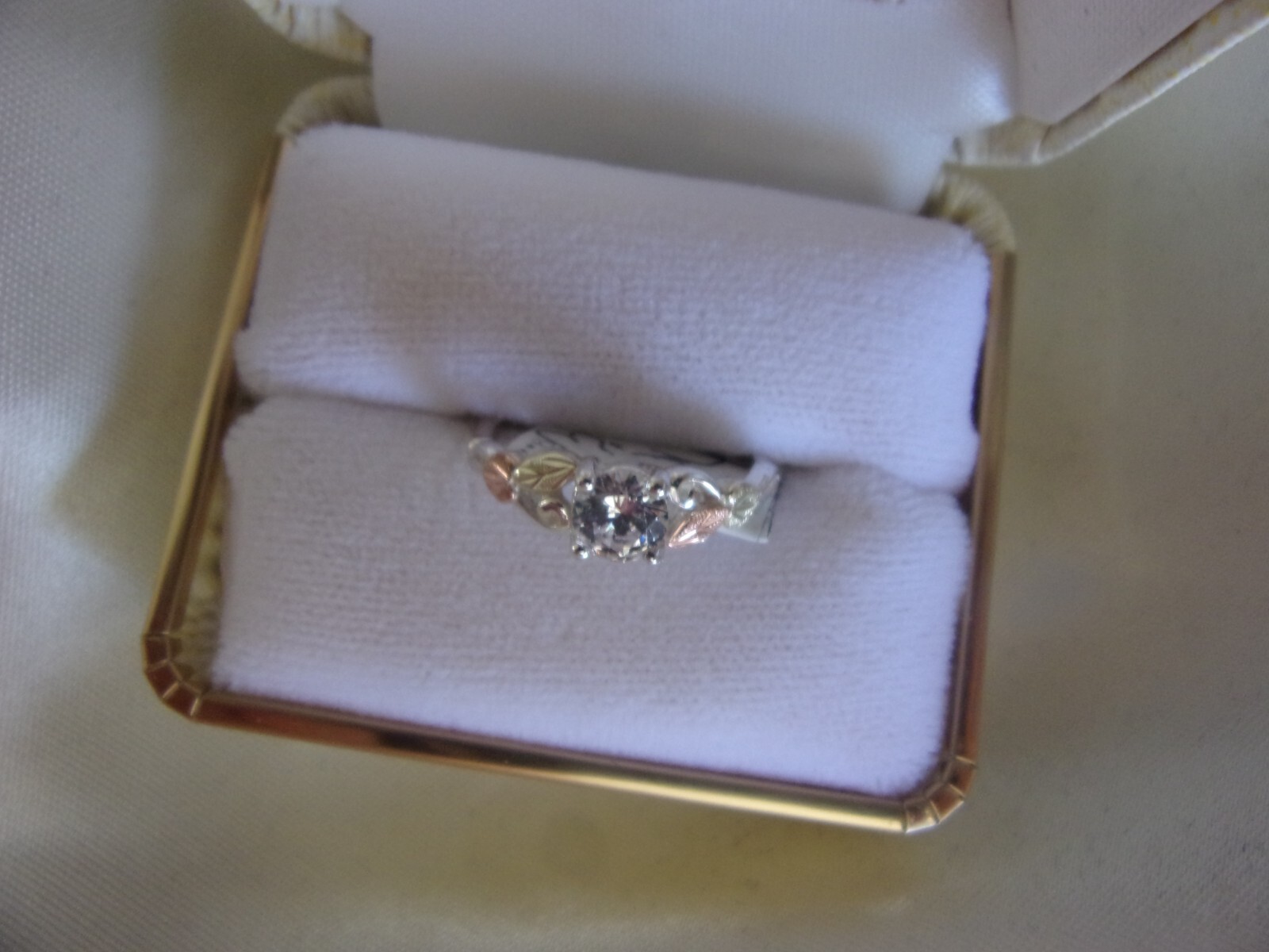 6OLD LEAFS on silver WEDDING SET/Cubic Zirconia Stone /Lab created 6, 7, 8,9,10