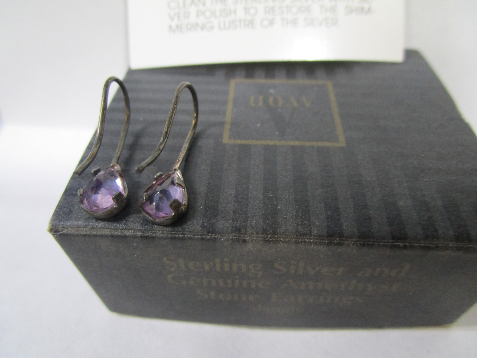 1994 Avon Sterling Silver And Genuine Amethyst Earring