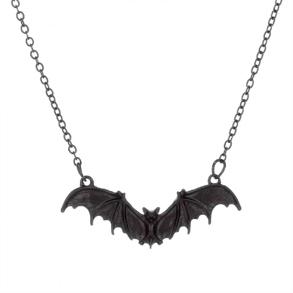 BAT NECKLACE 16″ Chain Flying Wings Spread Charm Pendant Vampire Halloween NEW