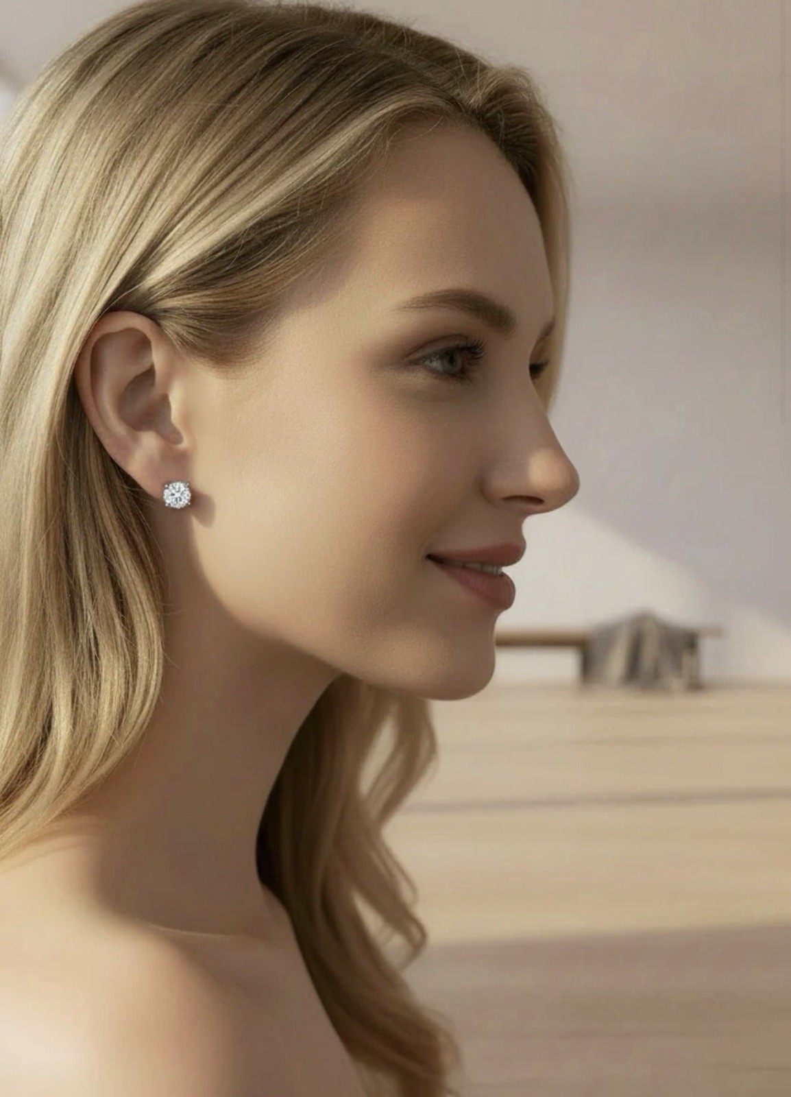 ￼ VVS Moissanite Studd Earings￼