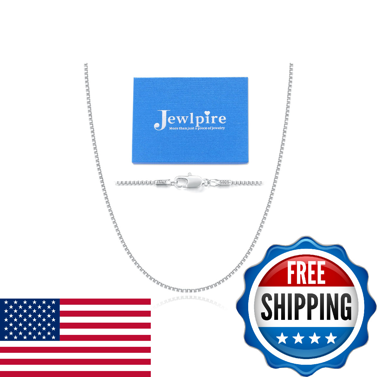 Jewlpire 925 Sterling Silver Chain Necklace For Women 1.3Mm Chains Silver Chain
