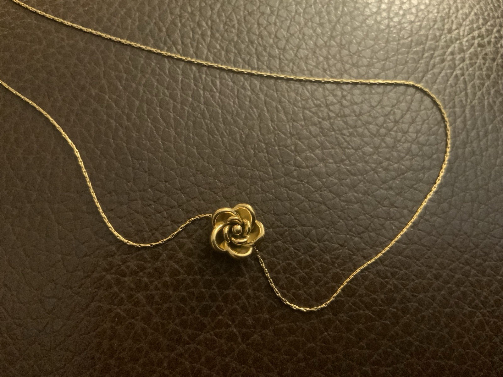 Anthropologie Flower Rose Necklace Gold Boho Floral Cottagecore Pendant VTG