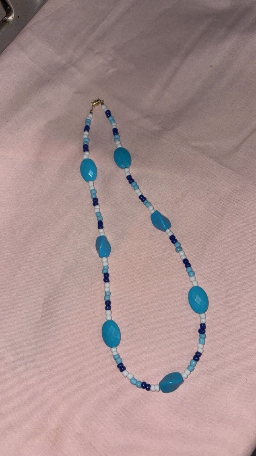 Handmade Turquoise Beaded Statement Necklace 🌊💙