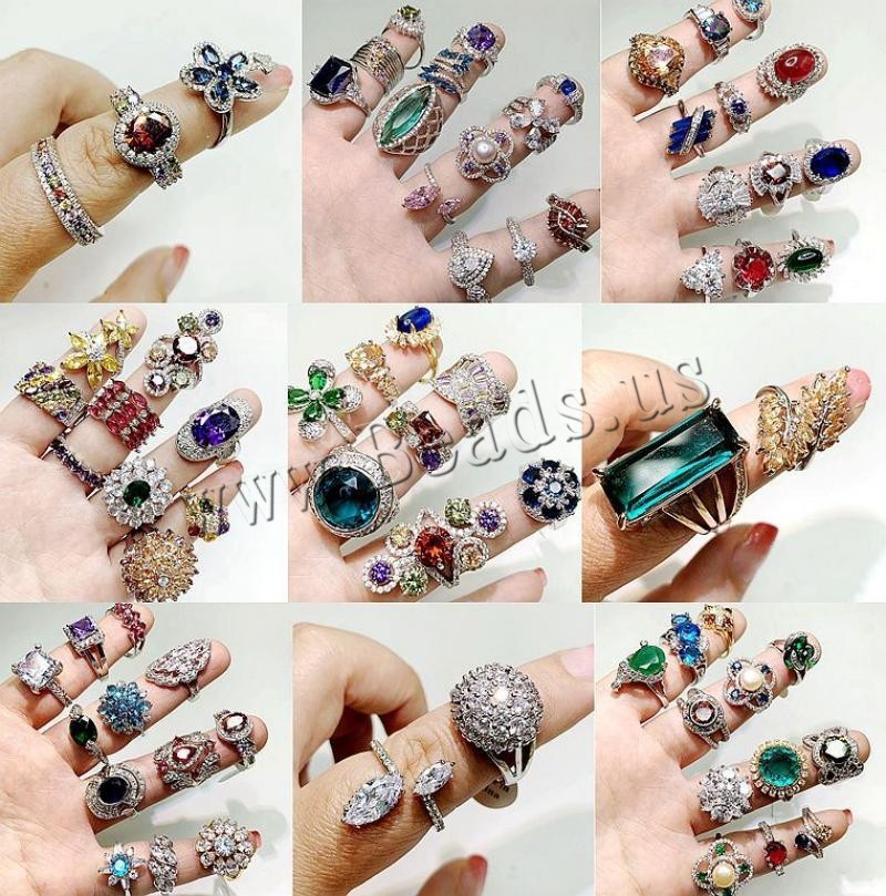 20-100x Wholesale Colored Zircon Rings Bulk Rings Jewelry Mixed Sizes