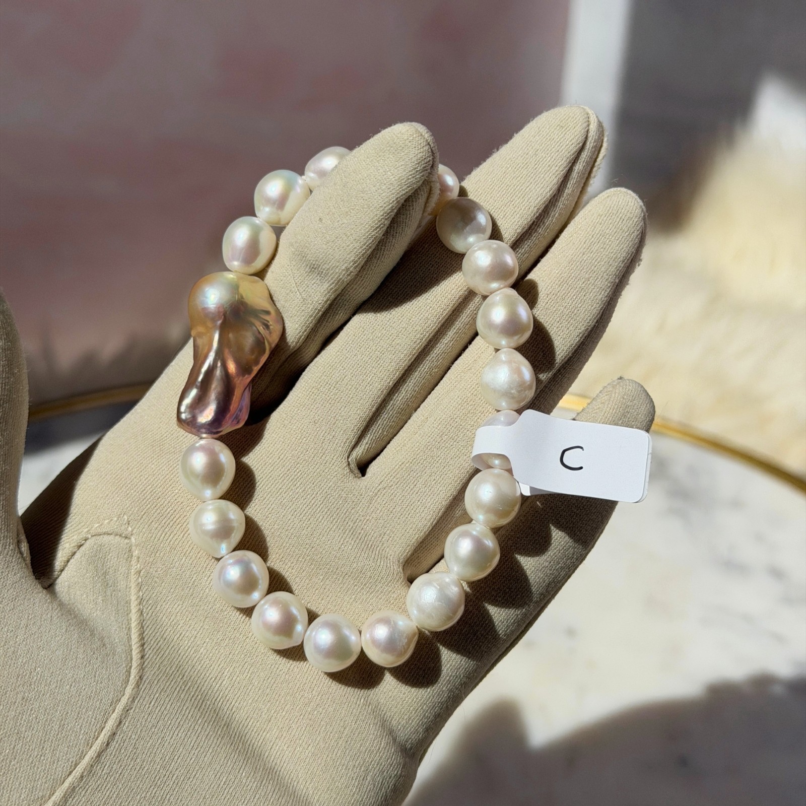 Mermaid Pearl Beaded Bracelet with Freshwater Baroque & Chinese Akoya Pearls